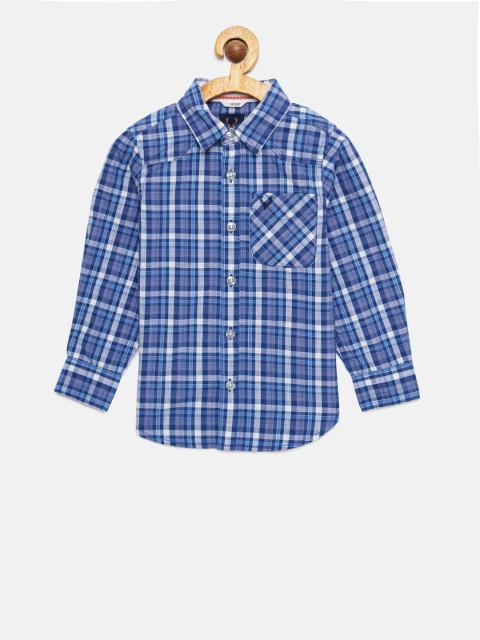 

Allen Solly Junior Boys Blue & White Checked Casual Shirt