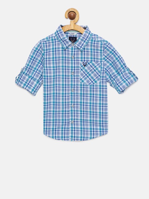 

Allen Solly Junior Boys Blue & Green Checked Casual Shirt