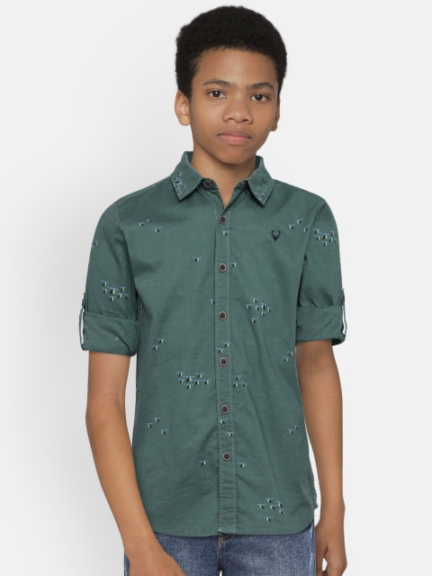 

Allen Solly Junior Boys Green Regular Fit Printed Casual Shirt