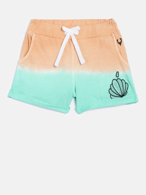 

Allen Solly Junior Girls Orange & Green Solid Regular Shorts