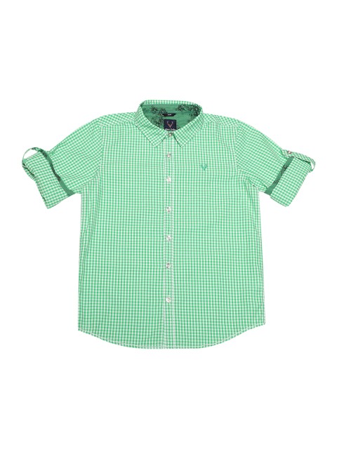 

Allen Solly Junior Boys Green & White Regular Fit Checked Casual Shirt