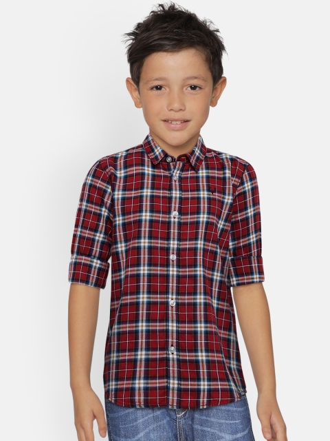 

Allen Solly Junior Boys Red & White Regular Fit Checked Casual Shirt