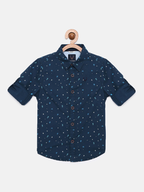 

Allen Solly Junior Boys Navy Blue Regular Fit Printed Casual Shirt