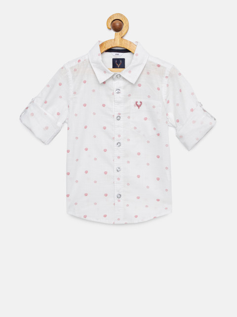 

Allen Solly Junior Boys White Printed Casual Shirt