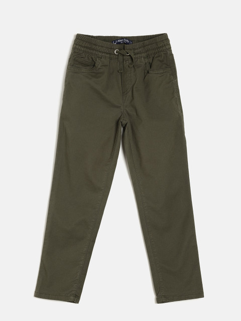

Allen Solly Junior Boys Olive Green Regular Fit Solid Trousers