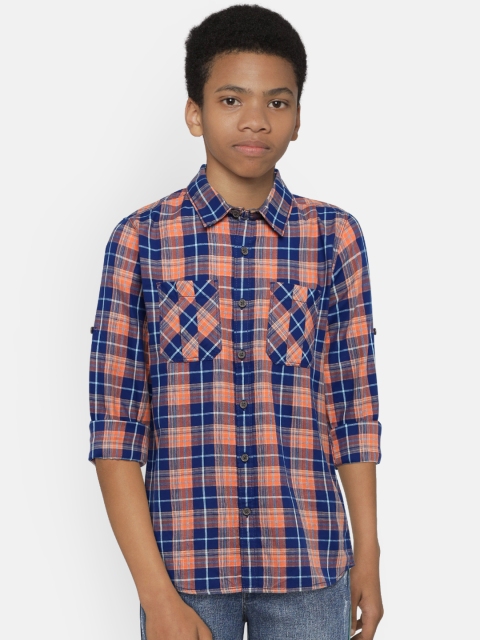 

Allen Solly Junior Boys Multicoloured Regular Fit Checked Casual Shirt, Multi