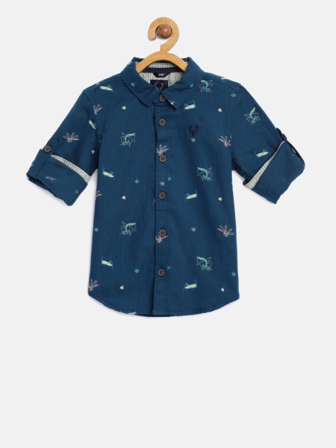 

Allen Solly Junior Boys Navy Blue Regular Fit Printed Casual Shirt