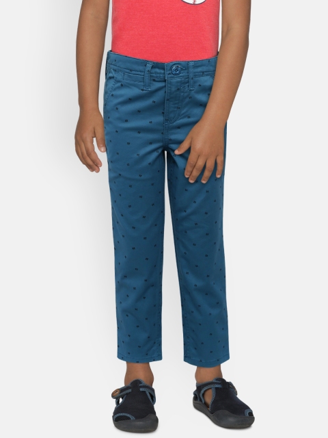 

Allen Solly Junior Boys Blue Printed Regular Trousers