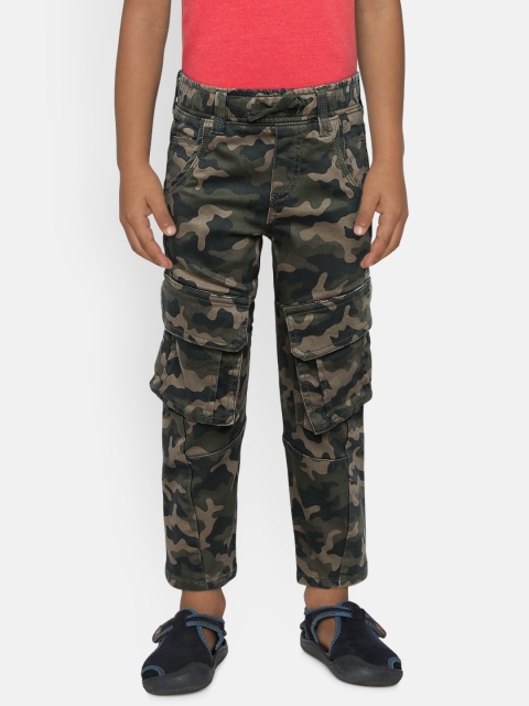 

Allen Solly Junior Boys Olive Green Printed Cargos