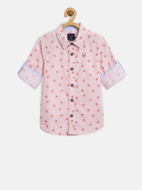 

Allen Solly Junior Boys Pink & White Regular Fit Striped Casual Shirt