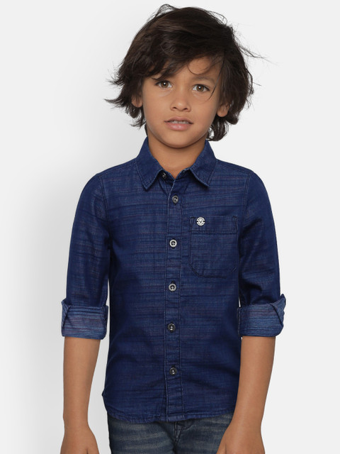 

Allen Solly Junior Boys Navy Blue Solid Casual Shirt