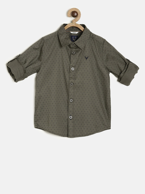 

Allen Solly Junior Boys Green Regular Fit Printed Casual Shirt