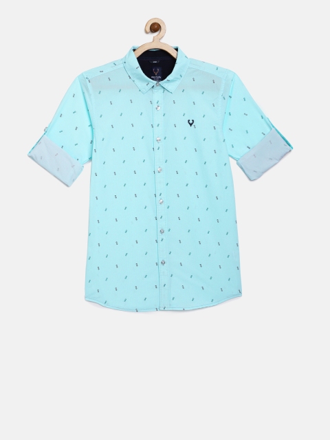 

Allen Solly Junior Boys Blue Regular Fit Printed Casual Shirt