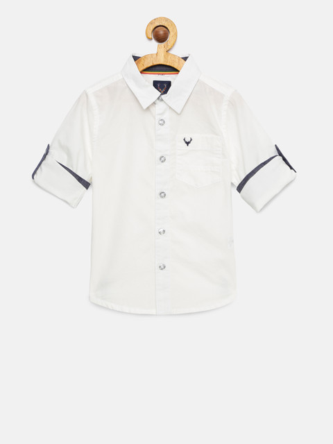 

Allen Solly Junior Boys White Regular Fit Solid Casual Shirt