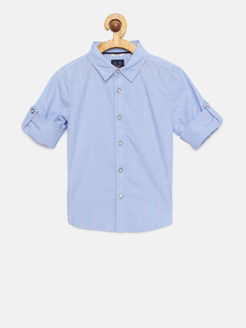 

Allen Solly Junior Boys Blue & Pink Striped Casual Shirt