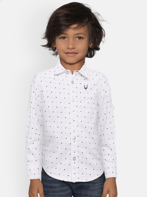 

Allen Solly Junior Boys White Regular Fit Printed Casual Shirt
