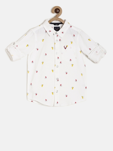 

Allen Solly Junior Boys White Regular Fit Printed Casual Shirt