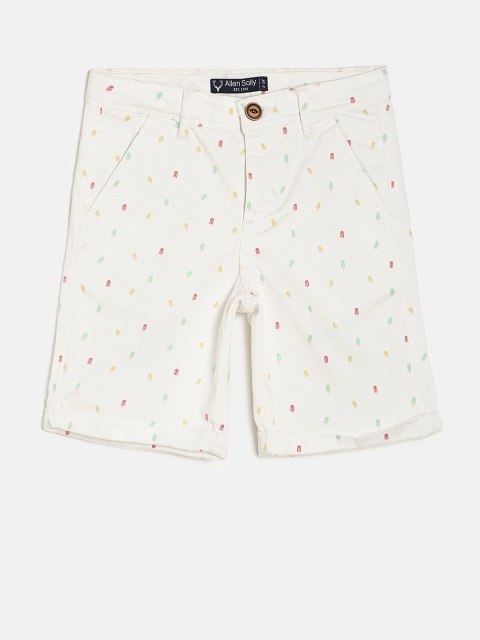 

Allen Solly Junior Boys White Printed Regular Shorts