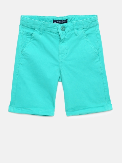 

Allen Solly Junior Boys Turquoise Blue Solid Regular Fit Regular Shorts