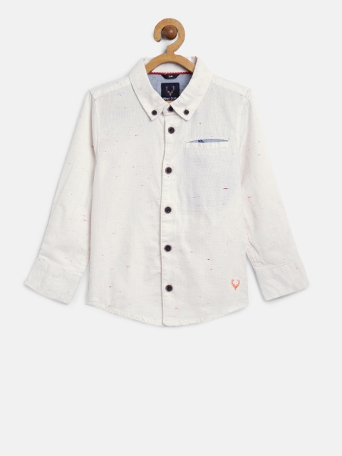

Allen Solly Junior Boys Off-White Regular Fit Printed Casual Shirt