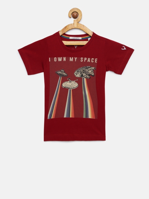 

Allen Solly Junior Boys Red Printed Round Neck T-shirt