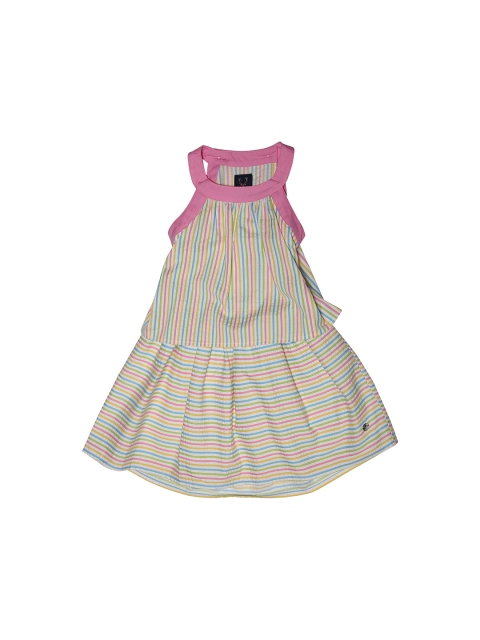 

Allen Solly Junior Girls Multicoloured Striped A-Line Dress, Multi