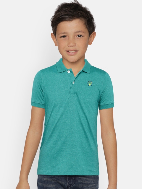 

Allen Solly Junior Boys Green Solid Polo Collar T-shirt