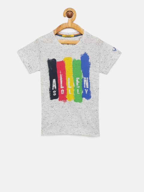 

Allen Solly Junior Boys Grey Melange Printed Round Neck T-shirt