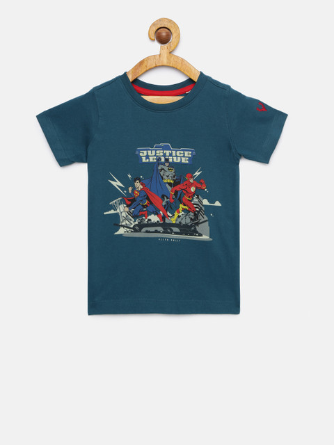 

Allen Solly Junior Boys Teal Blue Printed Round Neck T-shirt