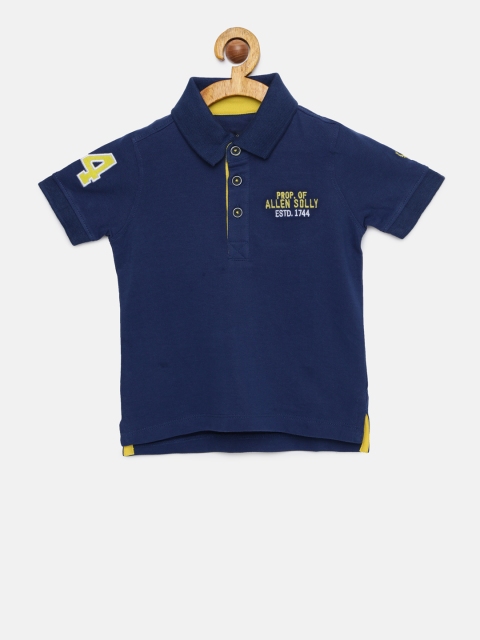 

Allen Solly Junior Boys Navy Blue Solid Polo Collar T-shirt