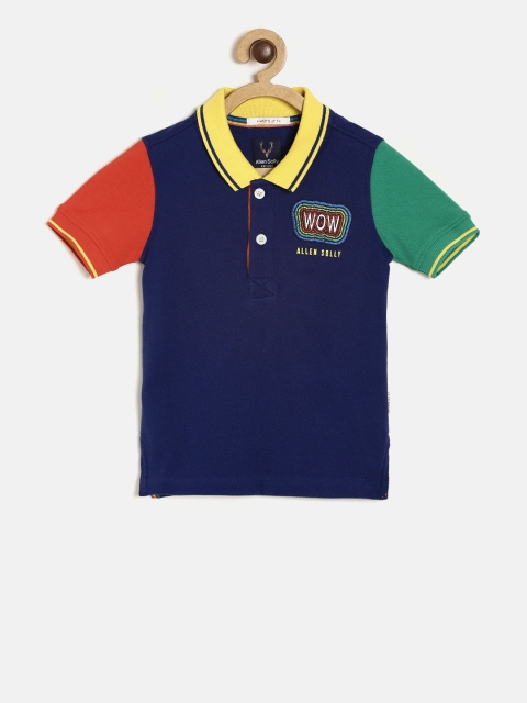 

Allen Solly Junior Boys Navy Blue Solid Polo Collar T-shirt