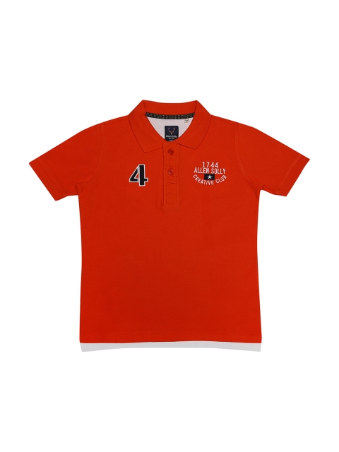 

Allen Solly Junior Boys Orange Solid Polo Collar T-shirt