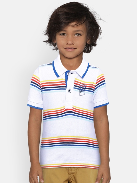 

Allen Solly Junior Boys White Striped Polo Collar T-shirt