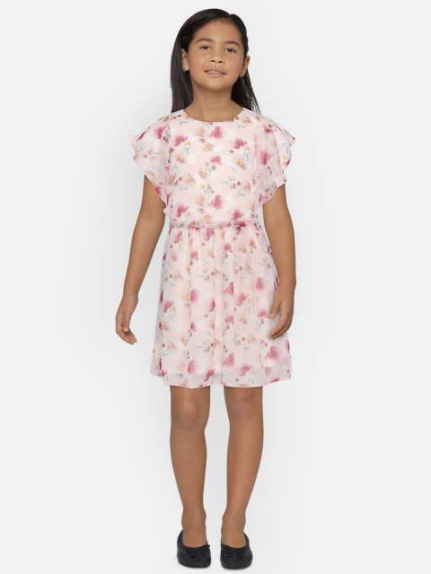 

Allen Solly Junior Girls Pink Floral Printed Fit and Flare Dress