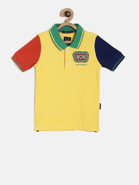 

Allen Solly Junior Boys Yellow Solid Polo Collar T-shirt