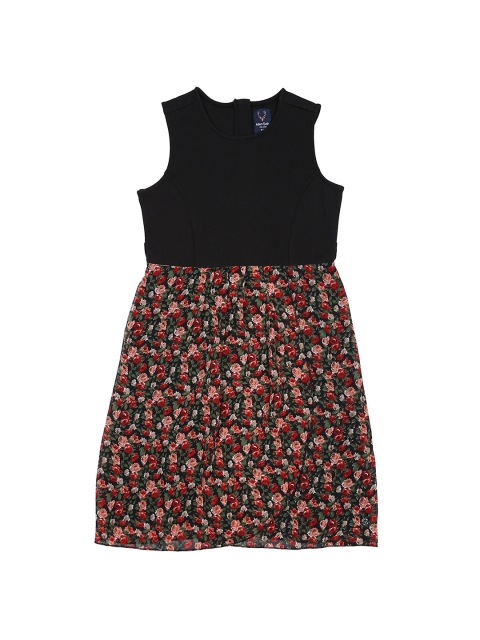 

Allen Solly Junior Girls Black Floral Printed Empire Dress