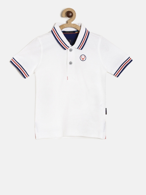 

Allen Solly Junior Boys White Solid Polo Collar T-shirt