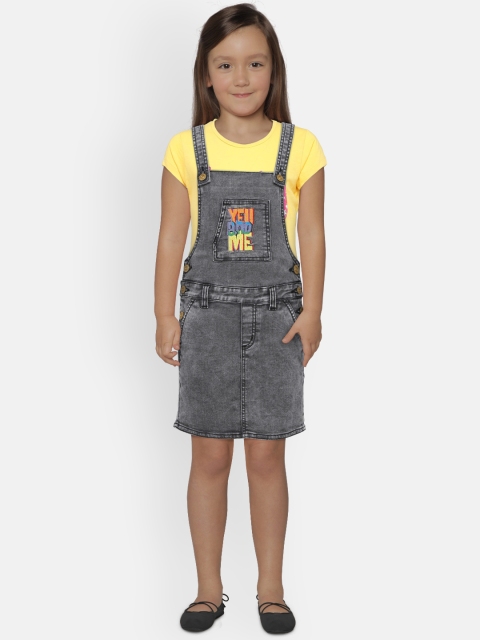 

Allen Solly Junior Girls Grey Self Design Pinafore Dress