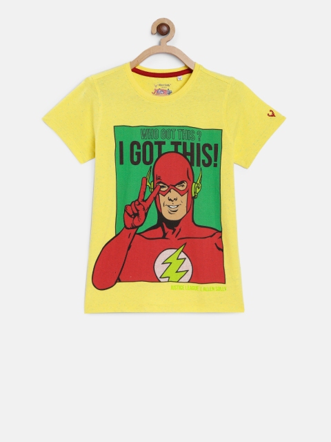 

Allen Solly Junior Boys Grey Flash Printed Round Neck T-shirt, Yellow