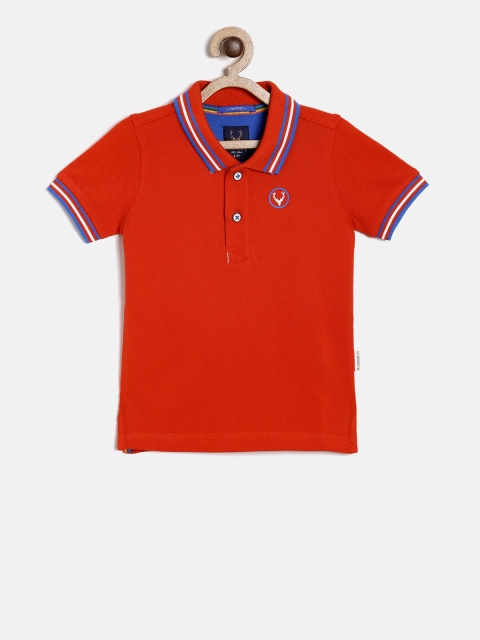 

Allen Solly Junior Boys Red Solid Polo Collar T-shirt