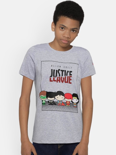 

Allen Solly Junior Boys Grey Melange Printed Round Neck T-shirt