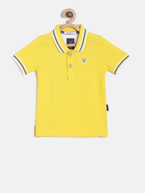 

Allen Solly Junior Boys Yellow Solid Polo Collar T-shirt