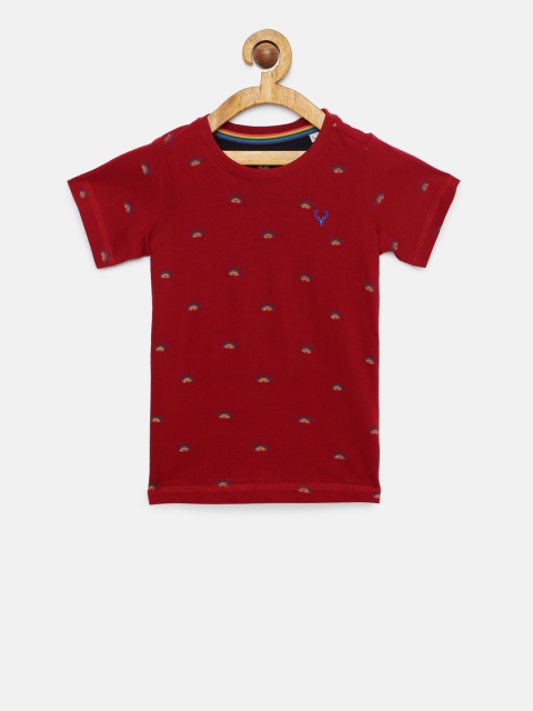 

Allen Solly Junior Boys Red Printed Round Neck T-shirt