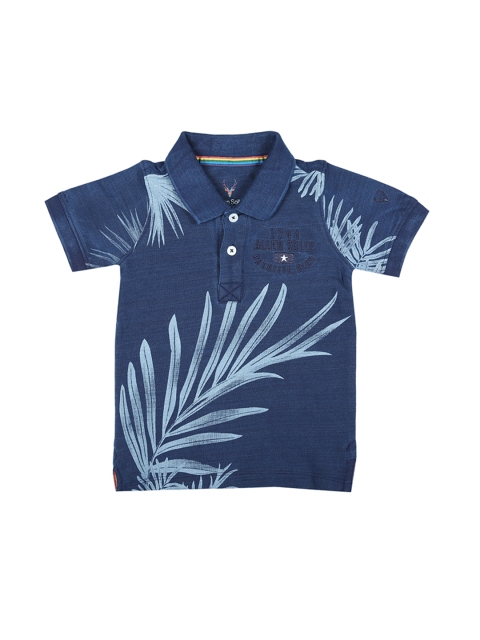 

Allen Solly Junior Boys Blue Printed Polo Collar T-shirt