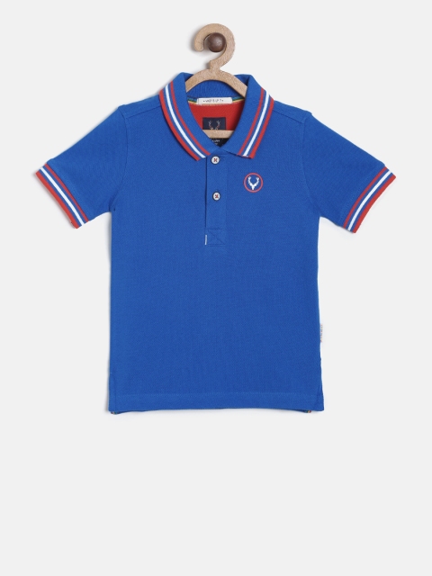 

Allen Solly Junior Boys Blue Solid Polo Collar T-shirt