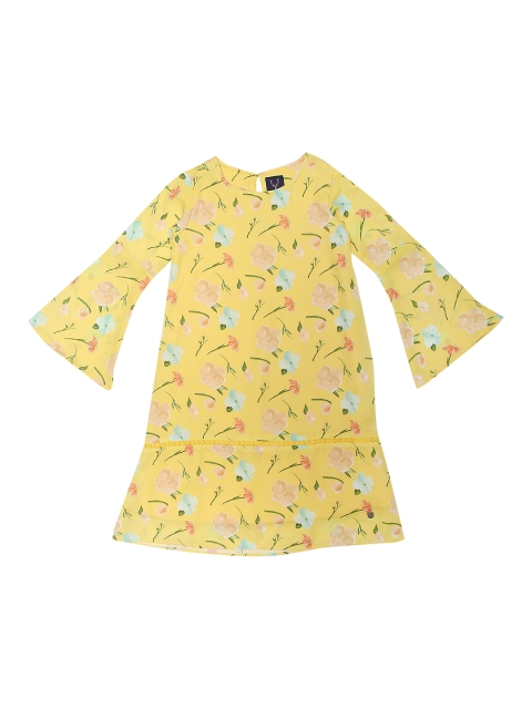 

Allen Solly Junior Girls Yellow Printed A-Line Dress