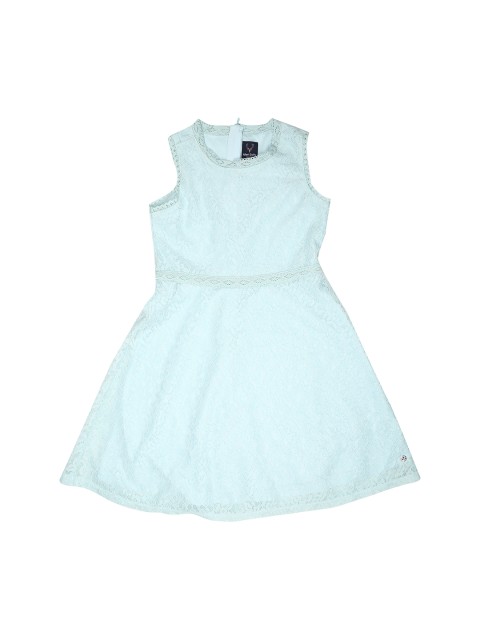 

Allen Solly Junior Girls Blue Self Design Fit and Flare Dress