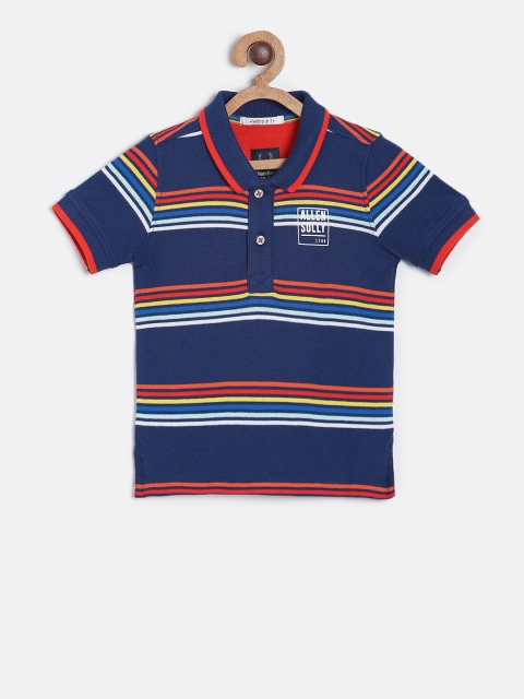 

Allen Solly Junior Boys Blue & Red Striped Polo Collar T-shirt