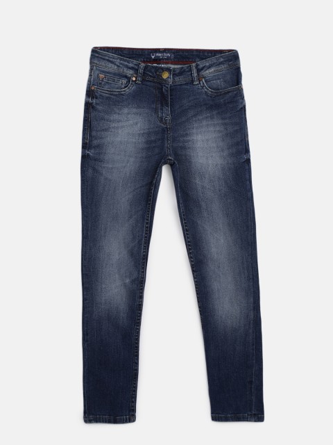 

Allen Solly Junior Girls Navy Blue Washed Mid-Rise Clean Look Stretchable Jeans