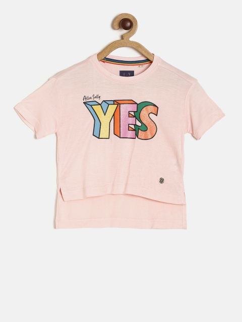 

Allen Solly Junior Girls Pink Printed Round Neck T-shirt